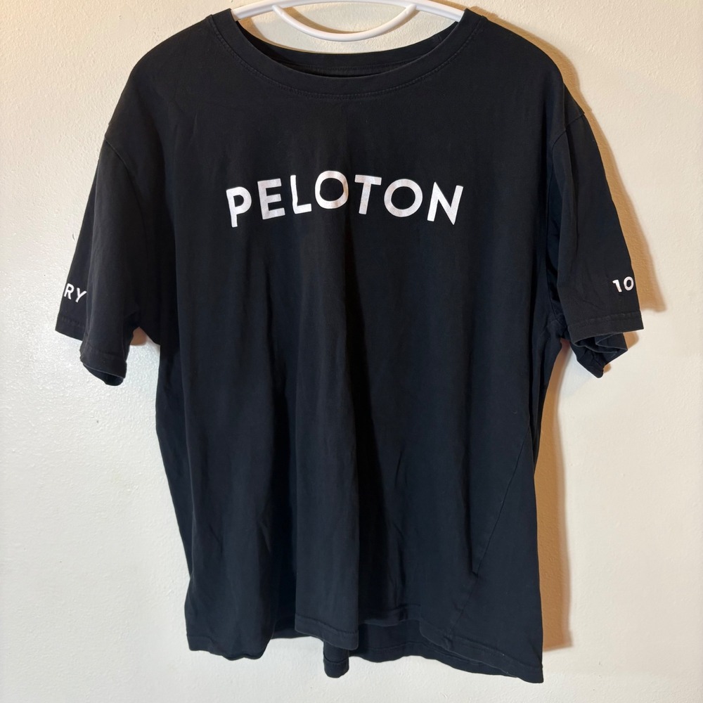 Peloton Century Club 100 Mens Large Black Short Sleeve Graphic‎ T-Shirt Cotton